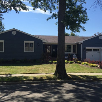 Massapequa Park Siding - Harbor Blue Clapboard Siding plus new Windows