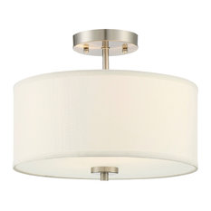 2-Light Semi Flush Mount Light, Brushed Nickel