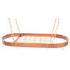 Oval Pot Rack With Grid, Hammered Copper and Copper, 34"
