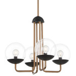 George Kovacs Lighting - George Kovacs Lighting P1504-416 Outer Limits - 4 Light Chandelier - Canopy Included: Yes  Shade IncOuter Limits 4 Light Painted Bronze/NaturUL: Suitable for damp locations Energy Star Qualified: n/a ADA Certified: n/a  *Number of Lights: Lamp: 4-*Wattage:60w G16.5 Candelabra Base bulb(s) *Bulb Included:No *Bulb Type:G16.5 Candelabra Base *Finish Type:Painted Bronze/Natural Brush