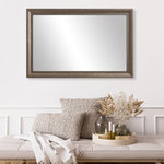 Frame My Mirror - Ventura Framed Wall Mirror, Pewter, 36"x48" - The details of the Ventura enhance the traditional styling of the wide rustic frame. A narrow panel features delicate carved waves while the brushed, antiqued finish makes this framed mirror look like a salvaged treasure.