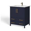 The Honor Bathroom Vanity, Gold, 30", Single Sink, Freestanding