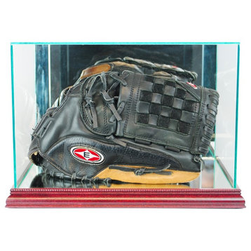 Rectangle Baseball Glove Display Case, Cherry