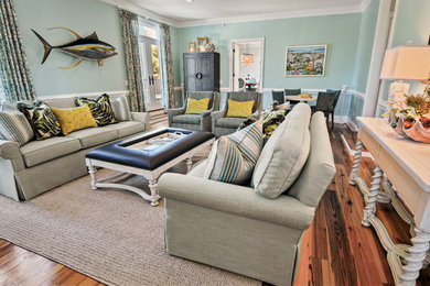 Inspiration for a coastal living room remodel in Charleston