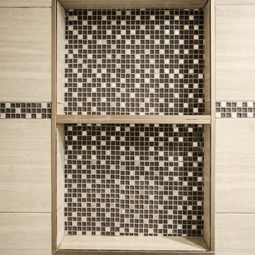 Soap shelf insert in shower