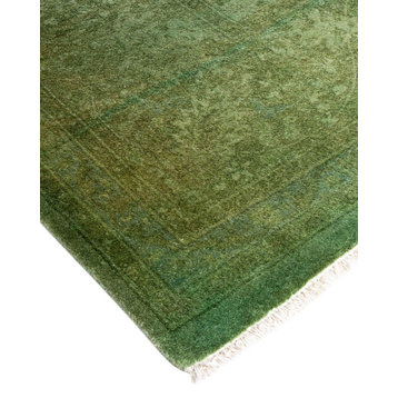 Fine Vibrance, One-of-a-Kind Hand-Knotted Area Rug Green, 7' 10" x 10' 2"