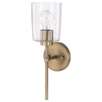 HomePlace - HomePlace 628511AD-449 Greyson - One Light Wall Sconce - Warranty: 1 Year Room Recommendation: HGreyson One Light Wa Aged Brass Clear SeeUL: Suitable for damp locations Energy Star Qualified: n/a ADA Certified: n/a  *Number of Lights: 1-*Wattage:100w Incandescent bulb(s) *Bulb Included:No *Bulb Type:E26 Medium Base *Finish Type:Aged Brass