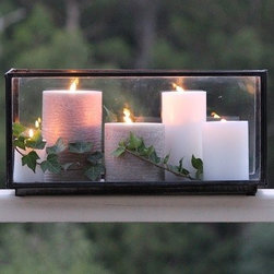 Weathered Zinc Lanterns and Candle Boxes - Candle Holders and Candelabra