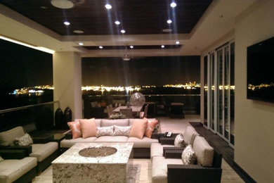 Example of a family room design in Houston