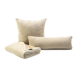 Sefte Living - Sefte Kimsa Woven Pillow, Cream/Sand, 26" X 26" - Decorative Pillows