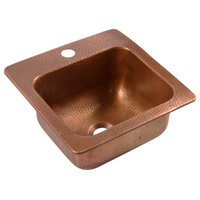 Angelico Copper 15" Single Bowl Drop-In Kitchen Sink