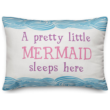 A Pretty Little Mermaid Sleeps Here 14x20 Spun Poly Pillow