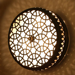 Cylinder Small Ottoman Style Brass Wall Lamp - Wall Sconces