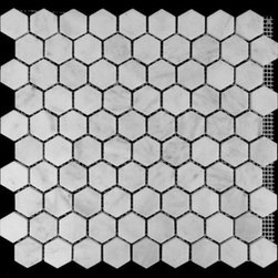 Carrara Marble Italian White Bianco Carrera 1" Hexagon Mosaic Tile Polished - Products