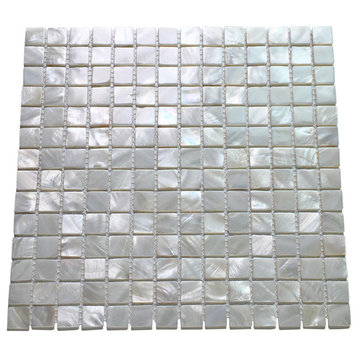 Oyster Mother of Pearl Square Shell Mosaic Tiles, Set of 10