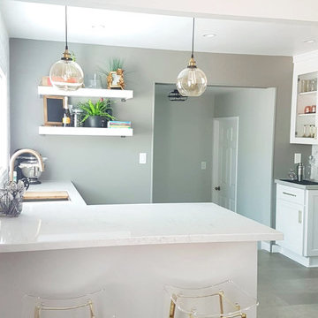 Removal of walls to open a small Long Beach kitchen
