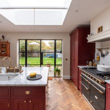 Room Tour: A Dark Red Kitchen With an Enviable Utility and Pantry