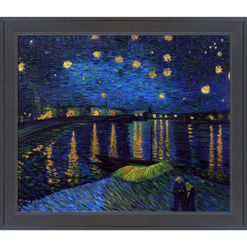 La Pastiche Starry Night Over Rhone (Luxury Line) with Gallery Black, 24" x 28"