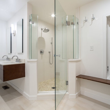 White Linen Quartz Bathroom Countertops