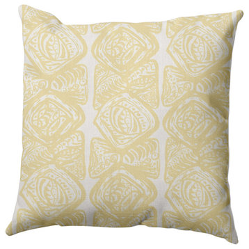 Cowry Cluster Pillow, Yellow, 16"x16"