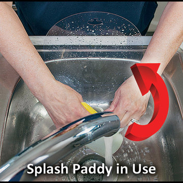 Splash Paddy Sink Splash Guard - Original Classic Clear - In Use