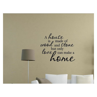 A house is made from wood and stone but only love can make a home wall sticker 