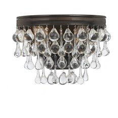 Calypso 2 Light Bronze Flush Mount Wall Sconce