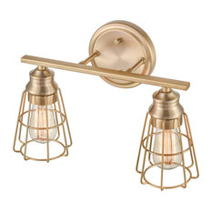 2-Light 15.25" Modern Gold Vanity Light