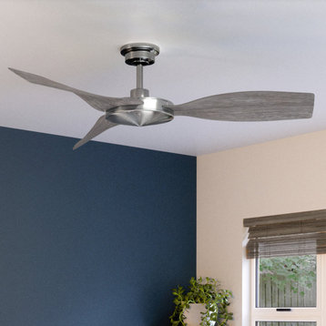Luxury Modern Ceiling Fan, Brushed Nickel
