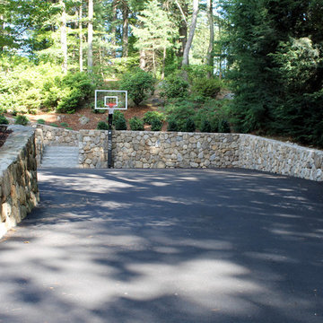 Natural Fieldstone Walls, Granite Steps & Paver Patio - Weston, Ma