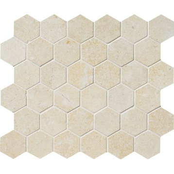 10 3/8"x12" Casablanca Honed Hexagon Classic Mosaic