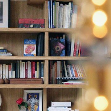 Bibliothèque / bureau chêne et stratifié