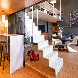 Inspiration for a contemporary acrylic floating staircase in Other.