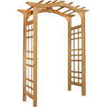 Cedar Garden Pagoda Arbor With Planters - Farmhouse - Pergolas Arbors ...