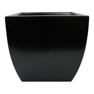 Saratoga Square Planter Box Modern Outdoor Pots And Planters Pacifica Square Curved Planter Box Black