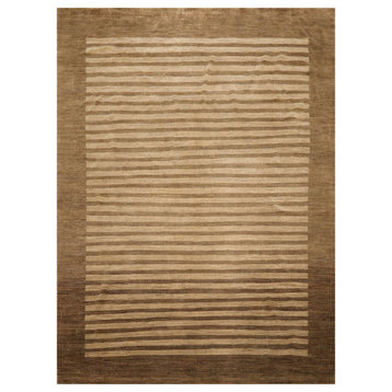8'10''x11'9'' Hand Knotted Wool Oriental Area Rug Brown, Tan