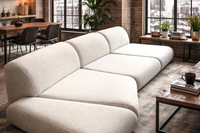 Design ideas for a modern open plan living room.