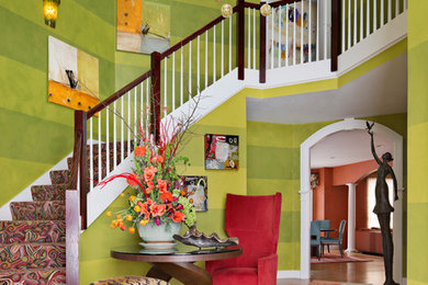 Inspiration for a transitional staircase remodel in Bridgeport