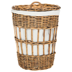 Sea Grass Half Moon Hamper Laundry Basket With Removable Liner Natural Color Beach Style Hampers By Kouboo