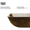 VIGO Rectangular Copper Glass Vessel Bathroom Sink