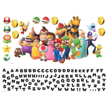 Super Mario Giant Peel & Stick Wall Decal With Alphabet