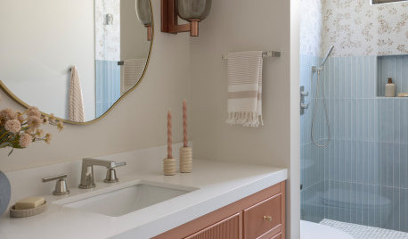84-Square-Foot Bathroom With Soft Color and an Open Feel