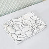 Tache Modern Leaf Foliage Abstract Floral White Grey Black Top Flat Sheet, King