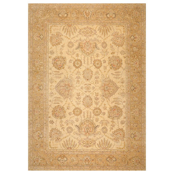8'11''x11'6'' Hand Knotted Wool Oushak Oriental Area Rug Beige