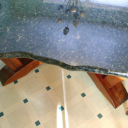 6' x 6' 3cm Verde Butterfly Granite Tabletop - Dining Tables