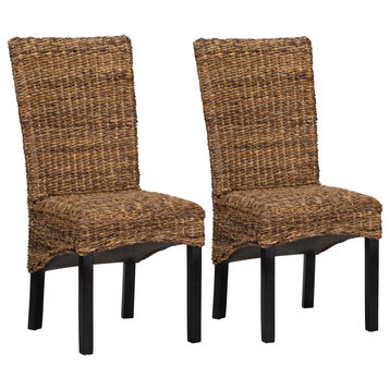 Windsor Rattan Dining Chairs, Set of 2