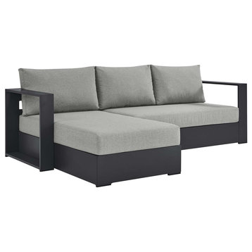 Tahoe Outdoor Patio Powder-Coated Aluminum 2-Piece Left-Facing Chaise Sectional