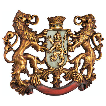 Heraldic Royal Lions Coat Of Arms Plaque