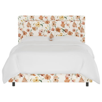 Ana Queen Upholsterd Border Bed, Ginny Floral Harvest