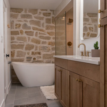 Warm, Earthy Main Level Remodel w/ Natural Wood and Stone Features